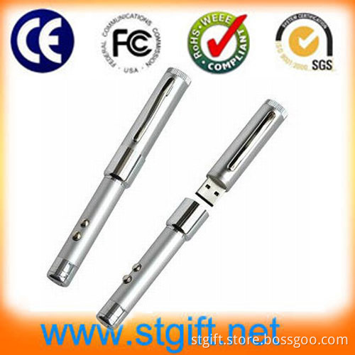 4GB 3in1 Pen Drive (Flash Memory) USB 2.0 with Laser and Ballpoint Pen Built in China
